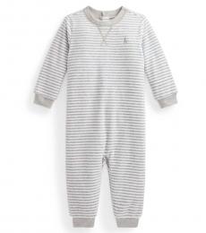 Ralph Lauren Baby Boys Andover Heather Striped Coverall