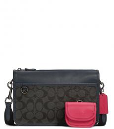 Coach Dark Grey Heritage Convertible Medium Crossbody Bag