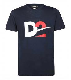 Dsquared2 Dark Blue Printed Logo T-Shirt