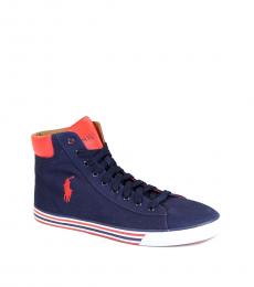 Ralph Lauren Multi Color Harvey Canvas High Top Sneaker