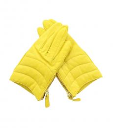 Lemon Yellow Quilted Gloves