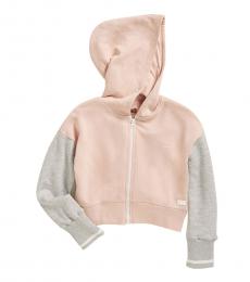 7 For All Mankind Girls Pink Color Block Hoodie