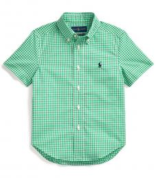 Ralph Lauren Little Boys Green Gingham Shirt