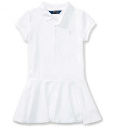 Little Girls White Short-Sleeve Polo Dress