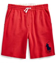 Ralph Lauren Boys Evening Post Red Big Pony Shorts