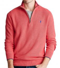 Ralph Lauren Rosette Heather Half-Zip Cotton Sweater