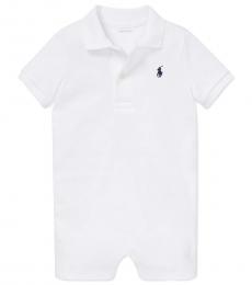 Ralph Lauren Baby Boys White Interlock Polo Shortall