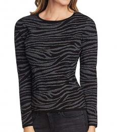 Dark Grey Crewneck Striped Sweater