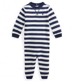 Baby Boys French Navy Fleece Coverall