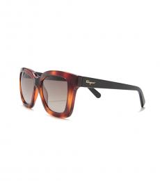 Black Orange Square Sunglasses