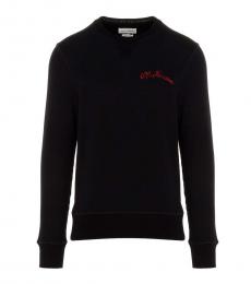 Alexander McQueen Black Embroidered Logo Sweatshirt
