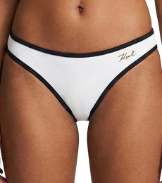 Karl Lagerfeld White Logo Bikini Bottom