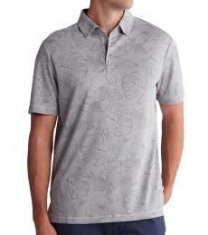 Tommy Bahama Grey Sketched Floral Print Polo