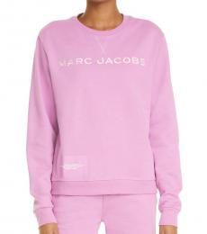 Marc Jacobs Light Purple Logo Embroidery Sweatshirt