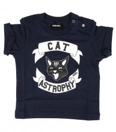 Diesel Baby Boys Navy Cat T-Shirt