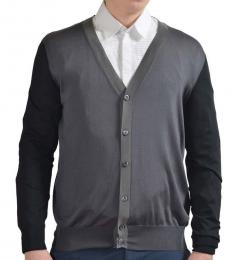 Prada Dark Grey Silk Button Down Cardigan