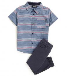DKNY 2 Piece Shirt/Jogger Set (Little Boys)