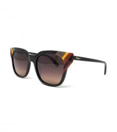 Salvatore Ferragamo Dark Brown Rectangle Sunglasses