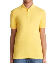 Versace Collection Yellow Medusa Logo Embroidery Polo