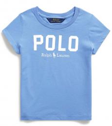 Ralph Lauren Little Girls Harbor Island Blue Logo T-Shirt