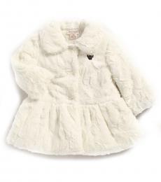 Juicy Couture Baby Girls White Collared Peplum Jacket