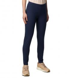 Emporio Armani Navy Blue Cotton Classic Leggings