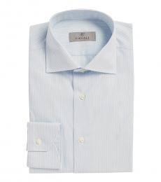 Canali Light Blue Stripe Modern Fit Dress Shirt
