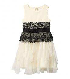 BCBGirls Girls Winter White Shantung Bodice Dress