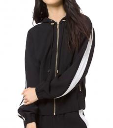 Michael Kors BlackWhite Contrast Stripe Hooded Jacket