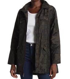 Michael Kors Olive Missy Drawstring Waist Hooded Anorak