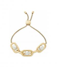 Michael Kors Golden White Pearl Links Bracelet