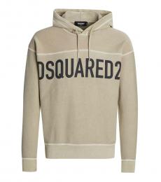Dsquared2 Beige Front Logo Hoodie