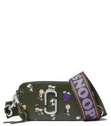 Marc Jacobs Dark Green Peanuts Snapshot Small Crossbody Bag