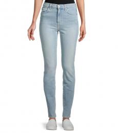 7 For All Mankind Light Blue High-Waist Skinny Jeans