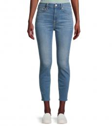 7 For All Mankind Light Blue High-Waisted Ankle Jeans
