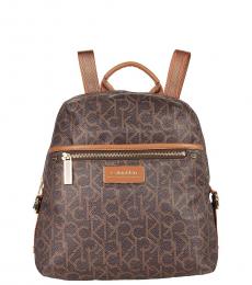 Calvin Klein Dark Brown Printed Small Backpack