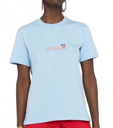 MSGM Light Blue Crewneck T-shirt