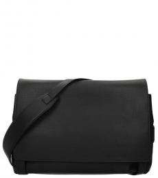 Bottega Veneta Black Macro Large Messenger Bag