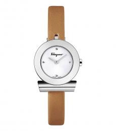 Light Brown Silver Dial Watch