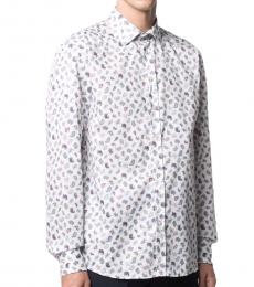 White Paisley-Print Cotton Shirt
