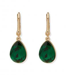 DKNY Golden Green Teardrop Earrings
