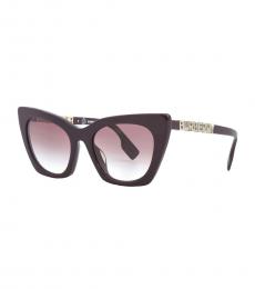 Burberry Maroon Cat Eye Sunglasses