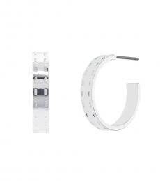 Ralph Lauren Silver Stitched Hoop Earrings