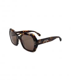 Isabel Marant Brown Havana Geometric Sunglasses