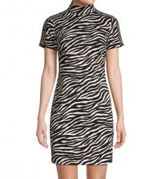 Michael Kors BlackWhite Printed Mini Sheath Dress