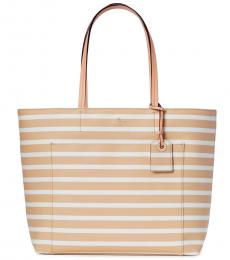 Kate Spade Classic Camel Hyde Lane Stripe Tote