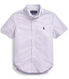 Ralph Lauren Little Boys English Lavender Gingham Shirt