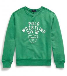 Ralph Lauren Boys Raft Green French Terry Sweatshirt