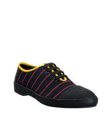 Prada Black Pink Striped Sneakers