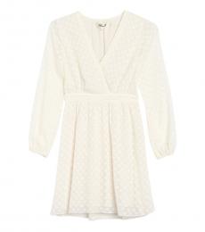 Diane Von Furstenberg Ivory Celia Surpice Faux Wrap Dress